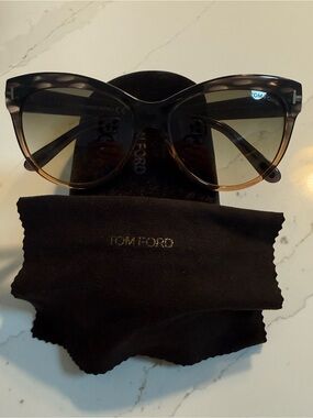 Tom Ford Two-Tone Brown Gradient Cat Eye Sunglasses